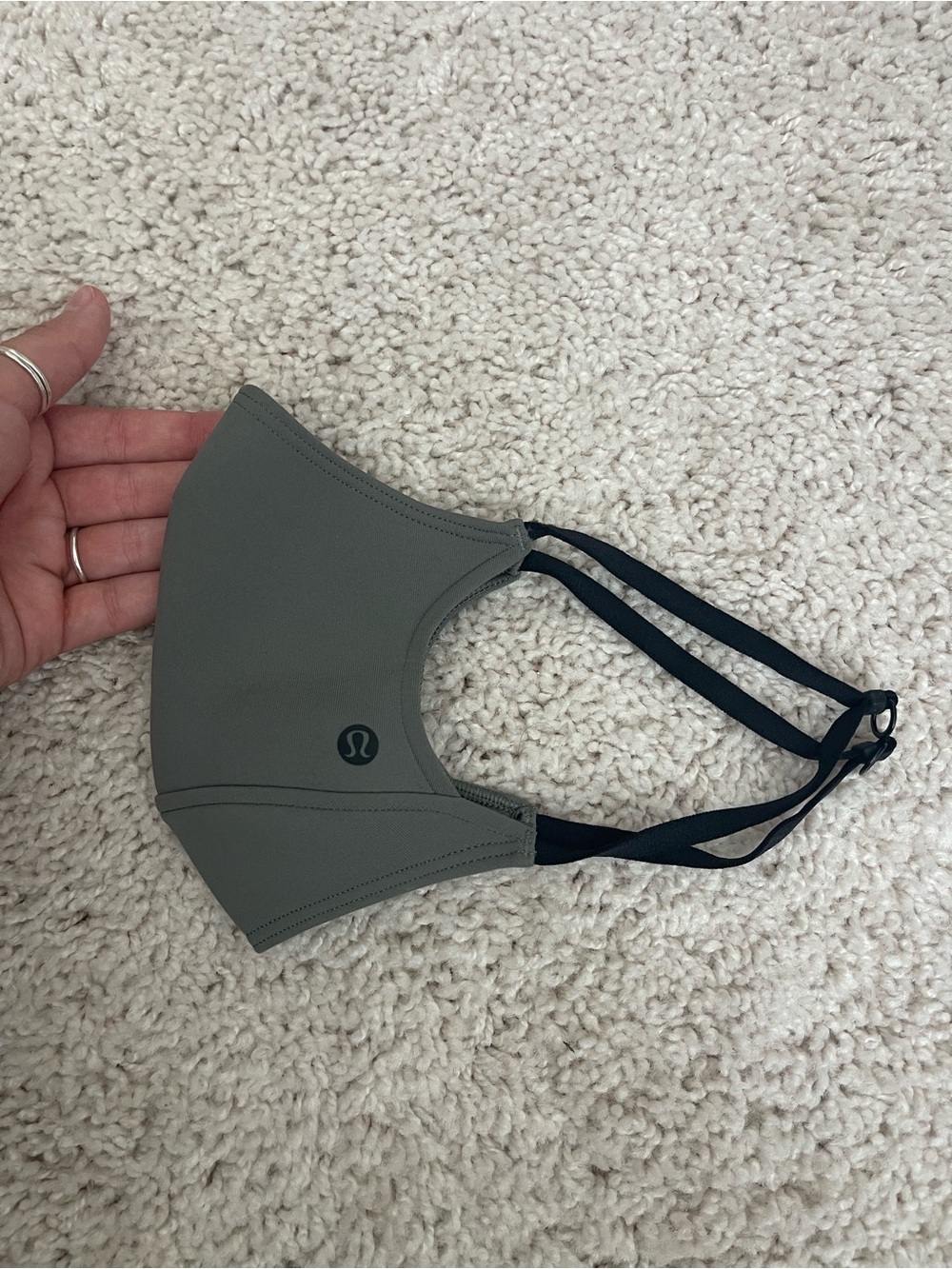 lululemon athletica Olive Green Face Mask with Black Straps